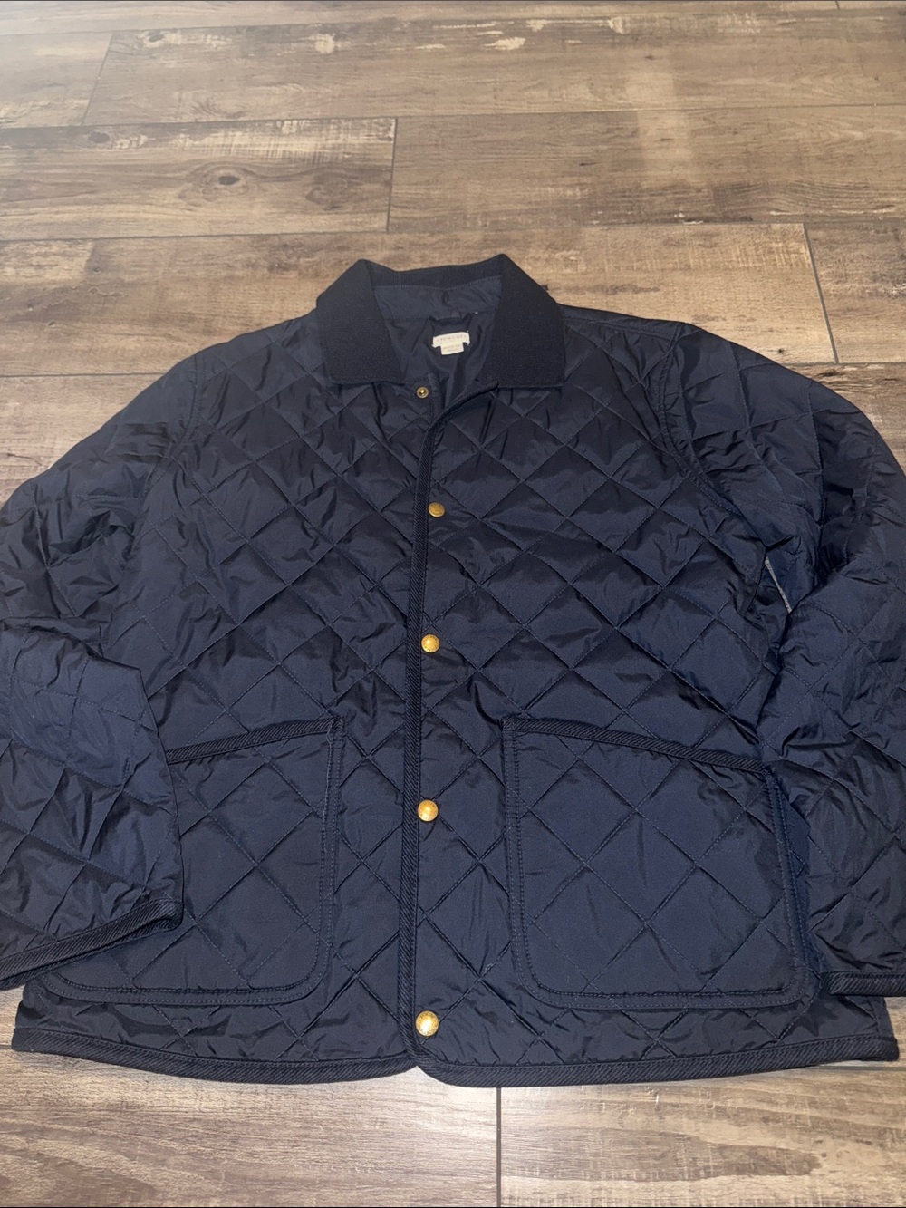 Crewcuts Quilted Navy Jacket with Gold Buttons